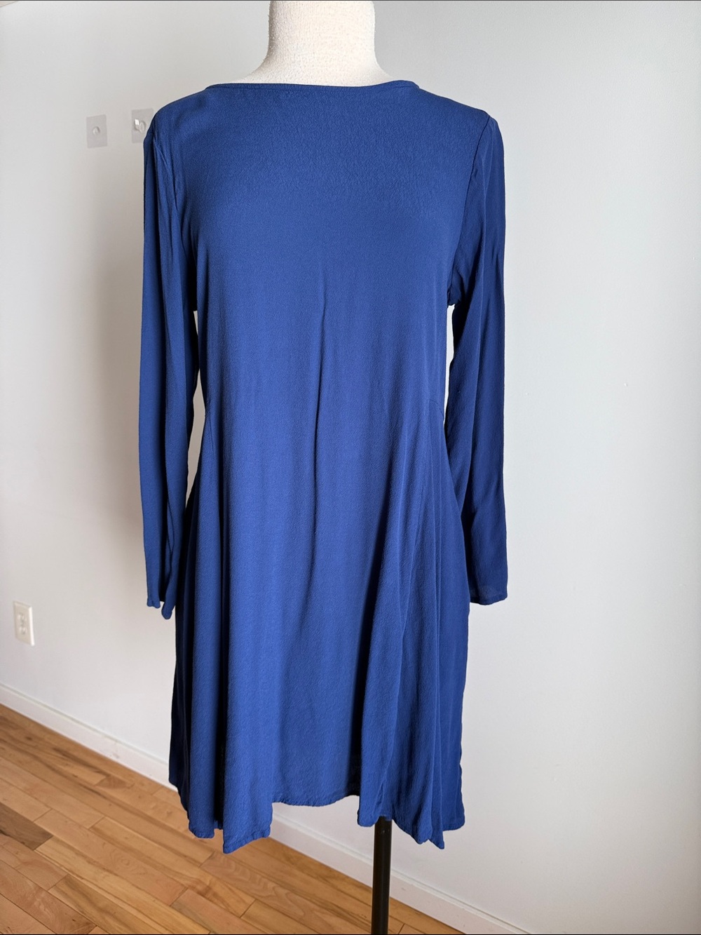 GAP Long Sleeve Swing Dress in Blue